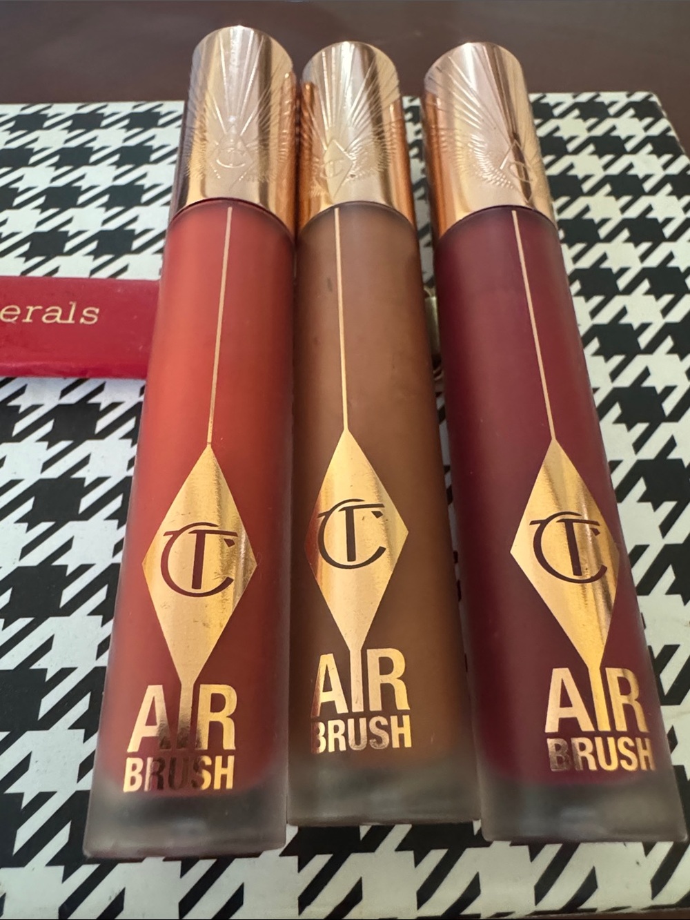 Charlotte Tilbury Airbrush Liquid Lipstick Trio - Brick Red, Warm Brown, Wine